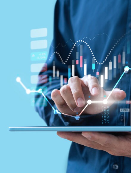Businessman trading online stock market on teblet screen, digital investment concept Businessman trading online stock market on teblet screen, digital investment concept
